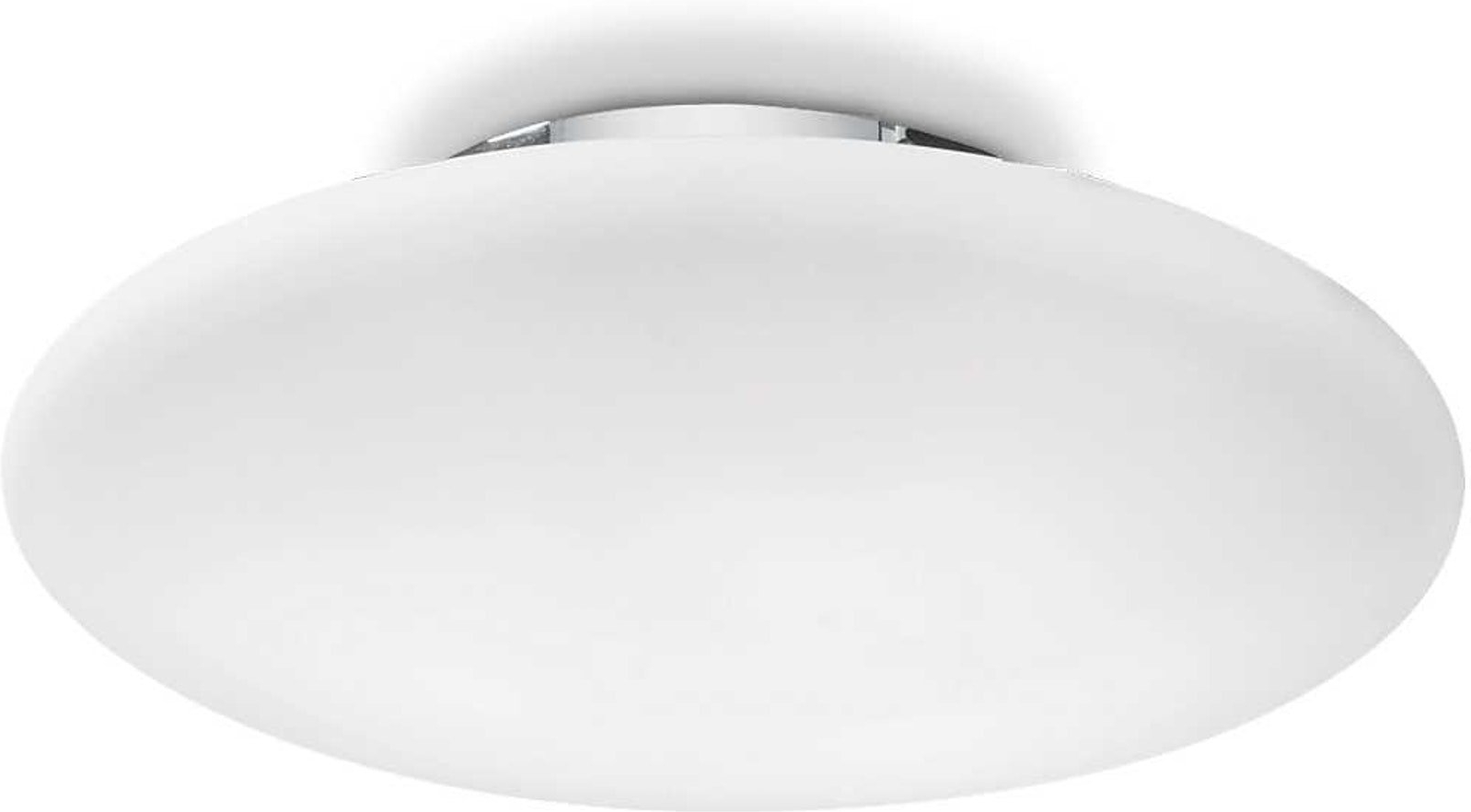 Loftslampe Ideal Lux Smarties ø33 Cm Hvid Glas E27 60w Minimalistisk Plafondlampe