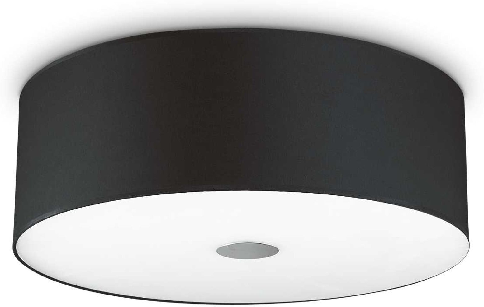 Loftslampe Ideal Lux Woody ø50 i Sort Krom og Glas