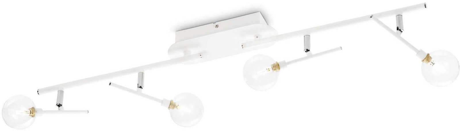 Elegant Loftslampe i Hvid og Messing - Stilfuld Belysning