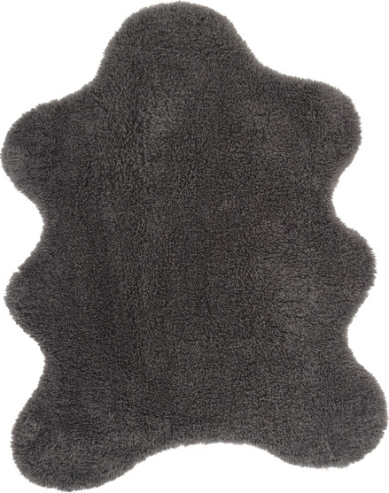 Loomery Curly Gulvtæppe Mørkegrå 90x60 Cm Krøllet Ikke-tvundet Polyester Med Suédebagside