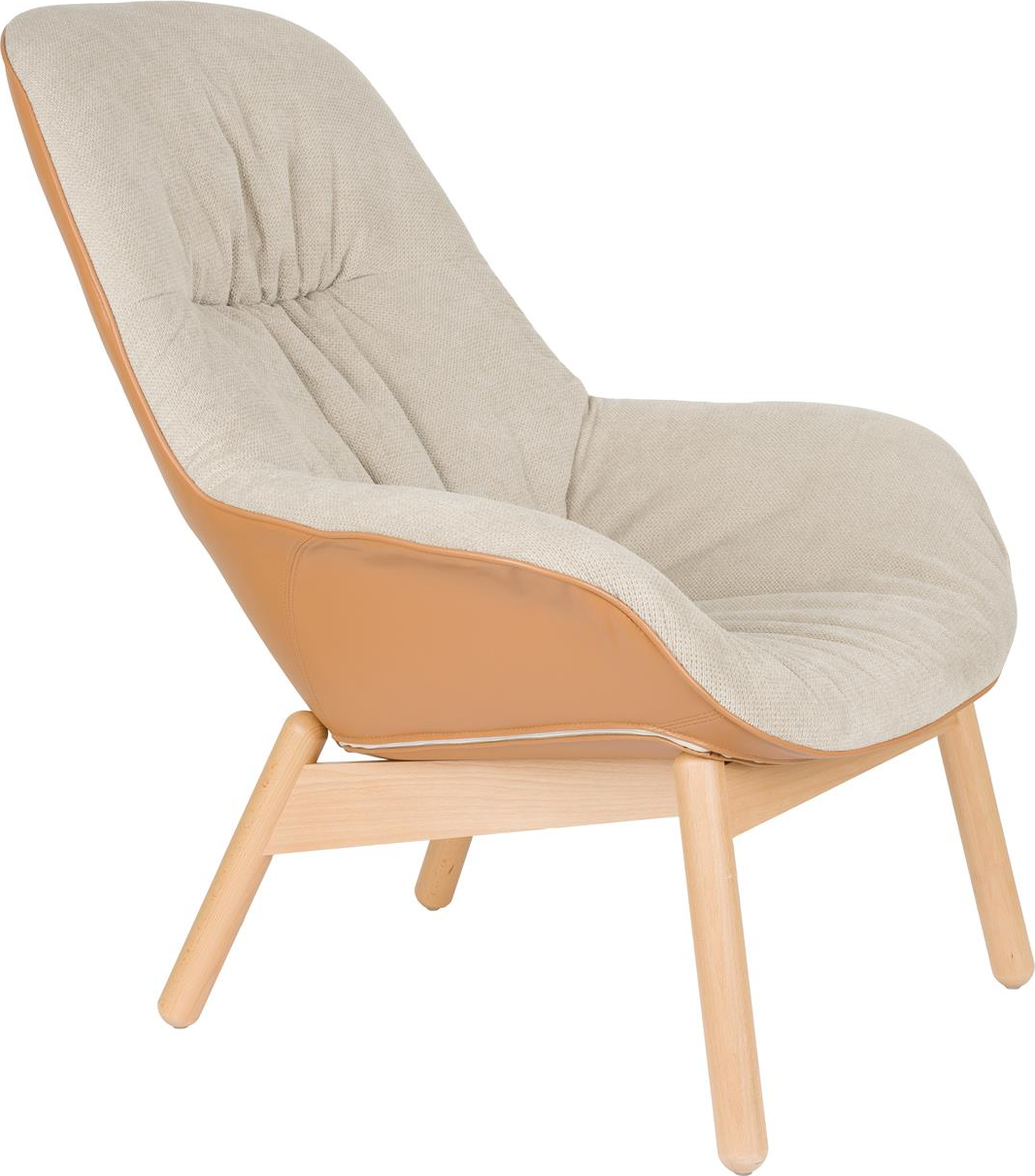 Loungestol Armstol Studio White Duke Lysgrå Nylon Og Polyester Pu-skum Lakeret Bøg 93x75x92cm