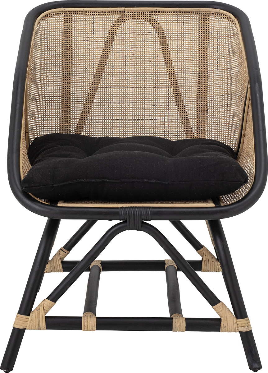 Elegant Loungestol i Sort Rattan fra Bloomingville