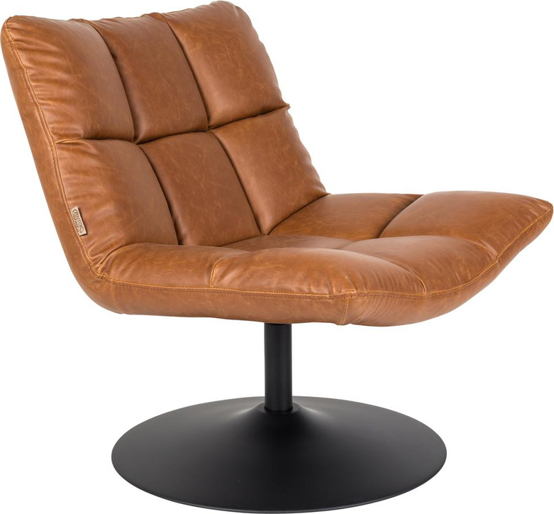 Loungestol Dutchbone Bar – Rødbrun PU-læder med vintage stil