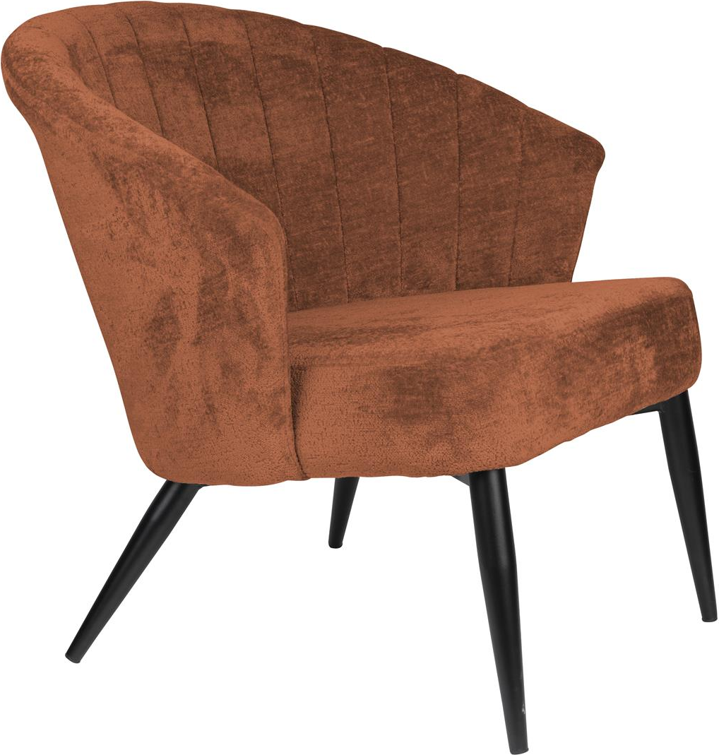 Loungestol Dutchbone Georgia Lænestol Valnød Birketræ Polstret Sæde Polyester Metalben H71ã B77ã L73   Cm