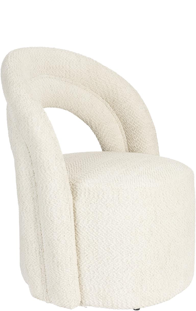 Loungestol Dutchbone Seina Perlemorsbeige Drejelig Polstret Polyester Stålramme H82xb62 5xd66 Cm