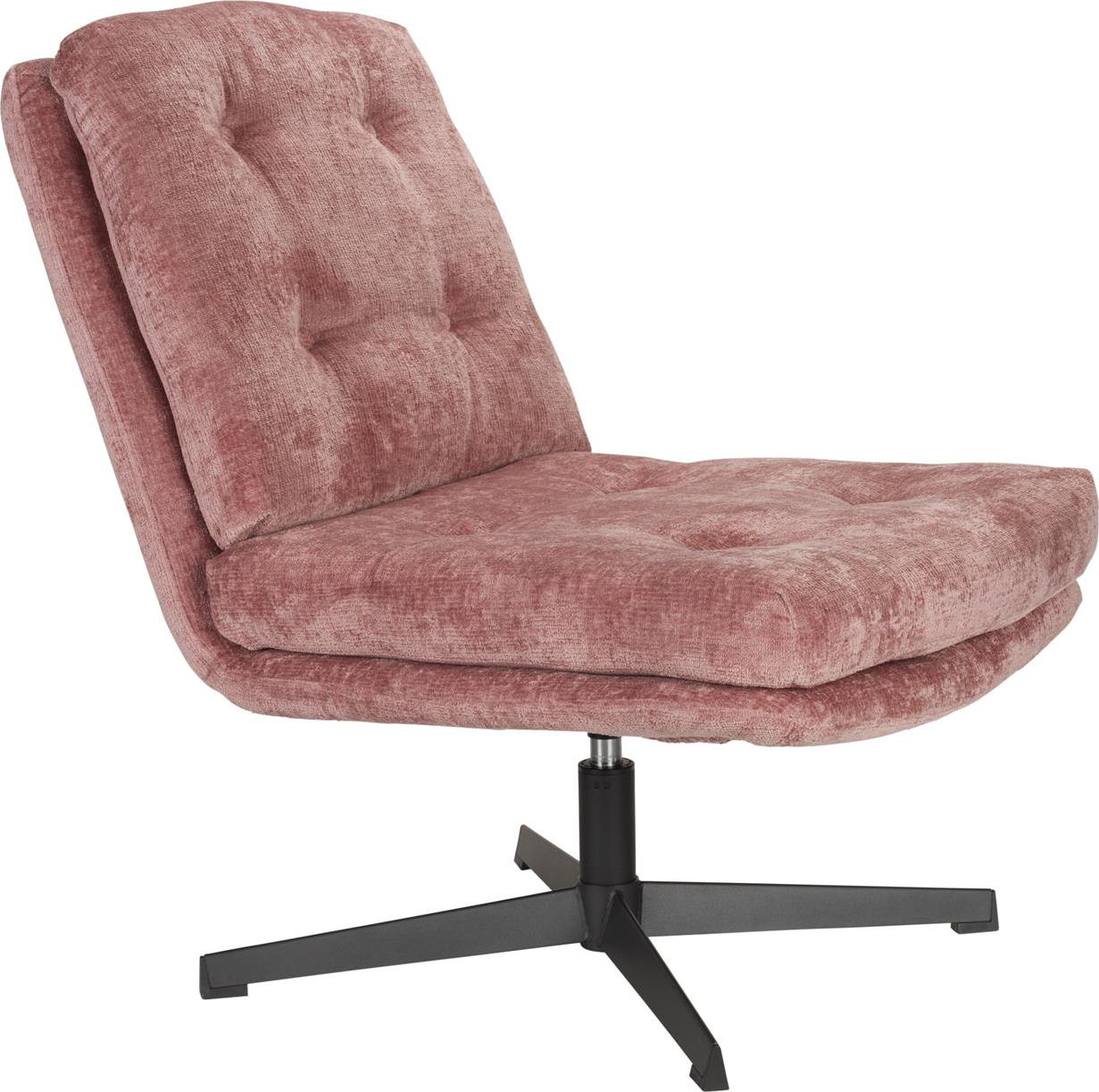 Loungestol Kai Fra Studio White Støvet Rosa Polstret Drejestol H69 5xb72xl75   Cm
