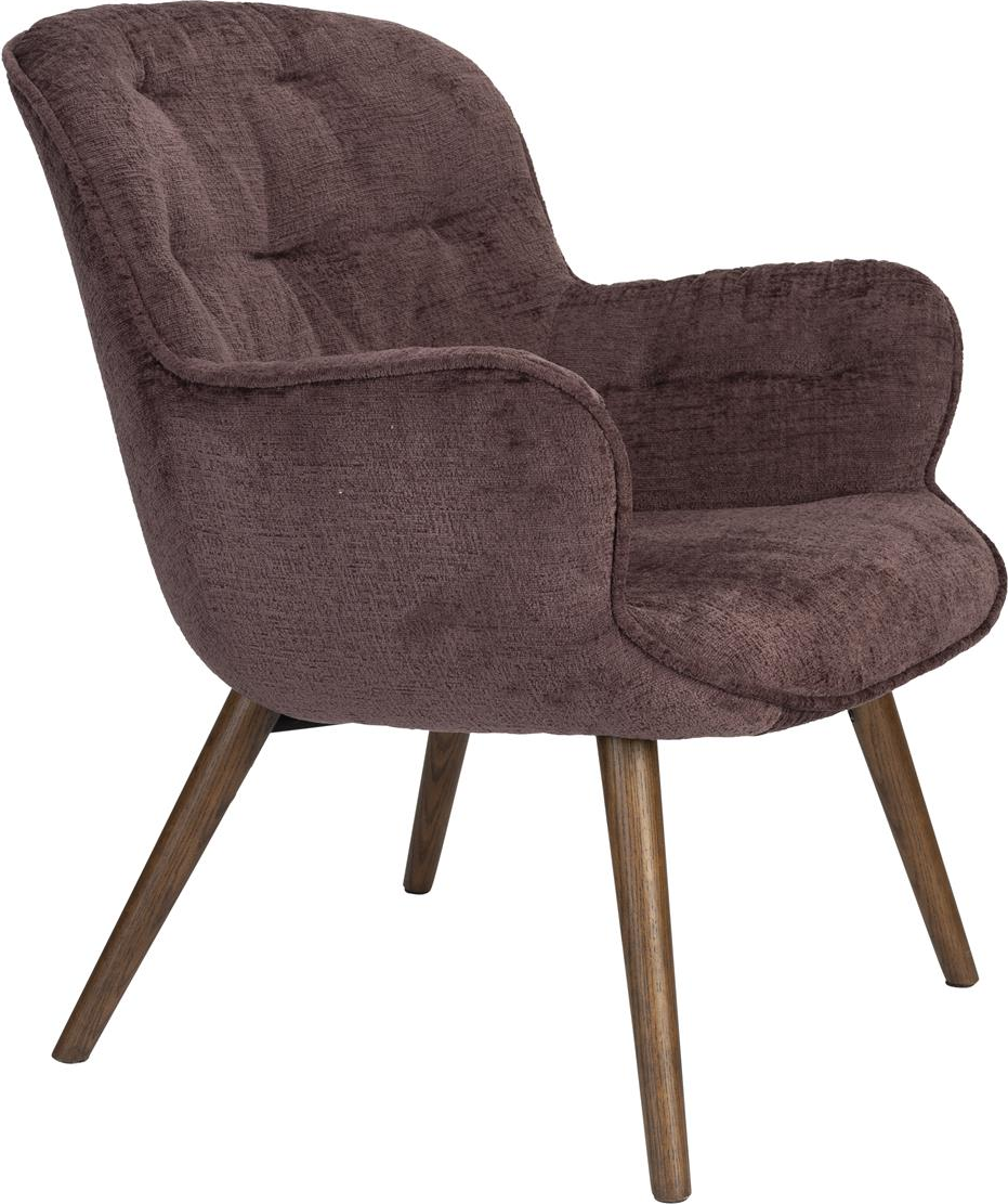Loungestol Lænestol Dutchbone Lenn   Askegrå Polyester Med Polyuretanpolstring  Egtræramme  1960er-design