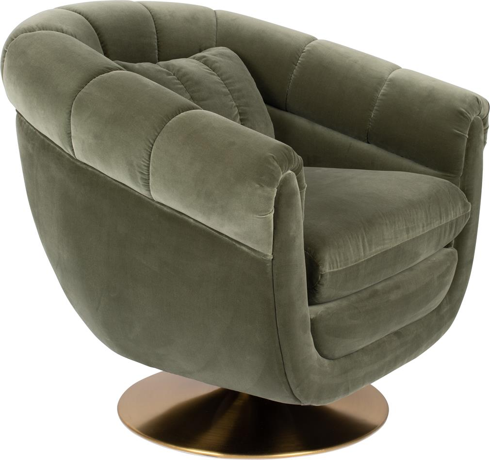 Loungestol Lænestol Dutchbone Member Gråbrun Stof Retro 1950er Med Drejefod