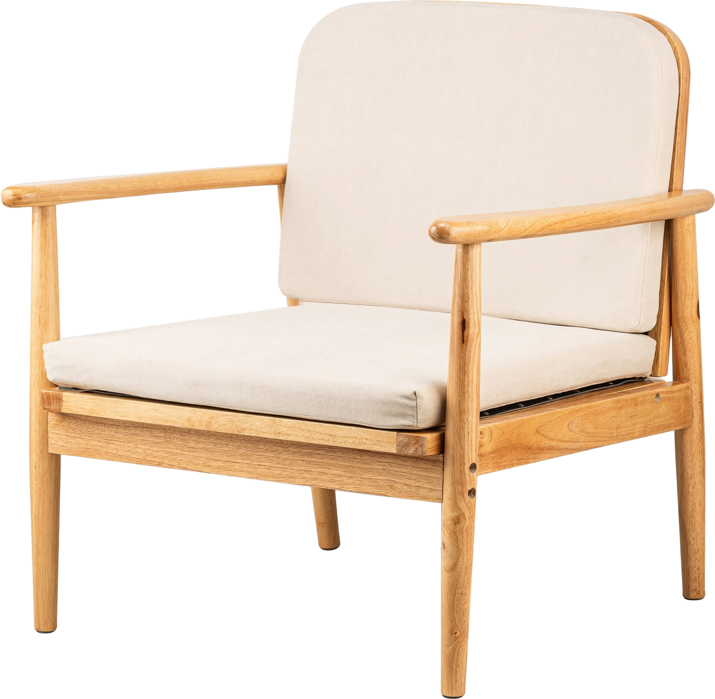 Loungestol Lænestol Nordlys Furniture Surabaya Beige   Fsc-gummitræ   Oeko-tex Certificeret