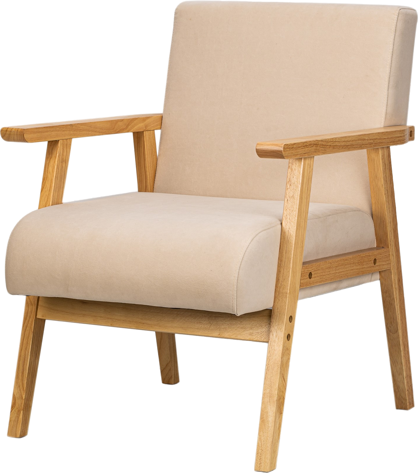 Loungestol Louis Fra Nordlys Furniture   Beige Stof   Skandinavisk Design H76ã B60ã D70 Cm