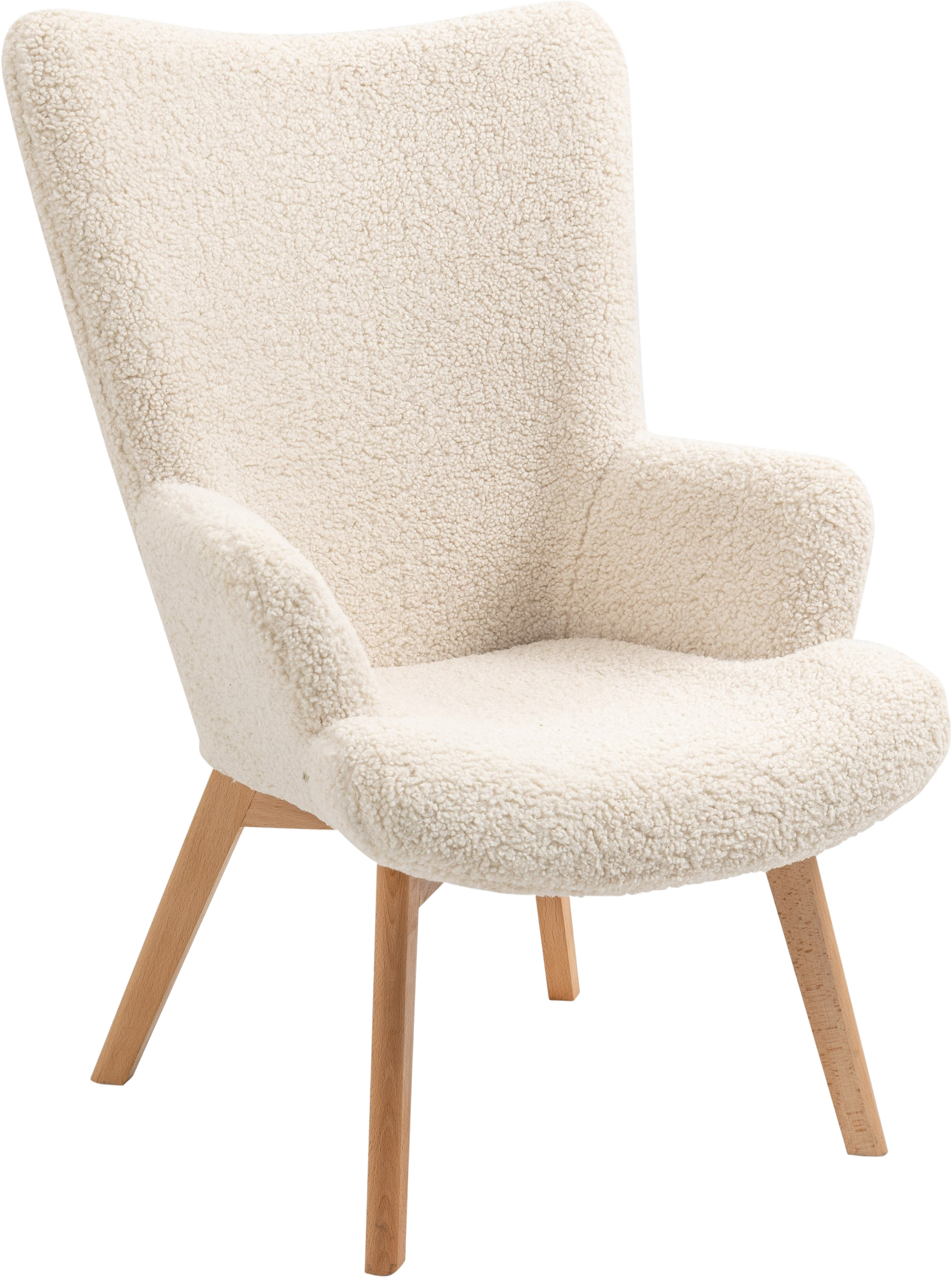 Loungestol Malmo i Hvid Bouclé - Skandinavisk Design