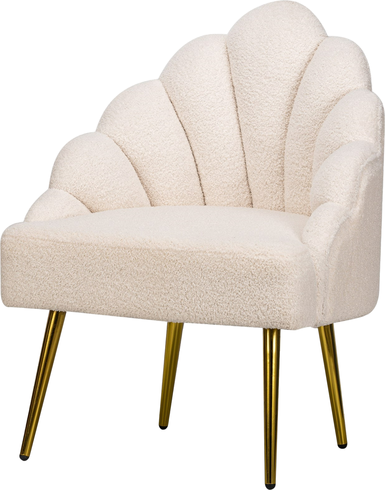 Loungestol Nordlys Furniture Bolge Hvid Bouclé Med Kromgrå Ben