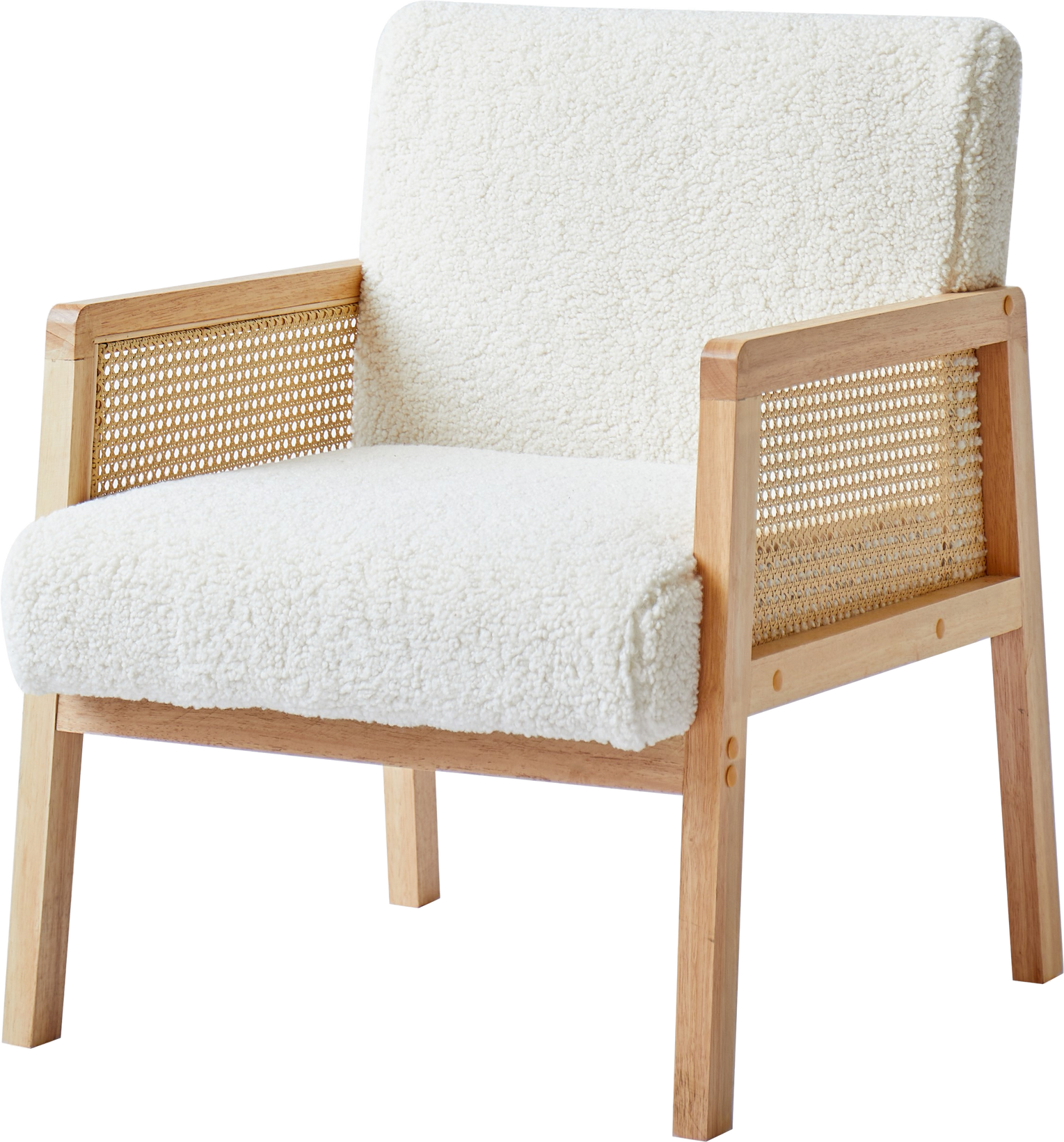 Loungestol Nordlys Furniture Borgo Bouclé Hvid Lænestol H76   B60   D64 Cm
