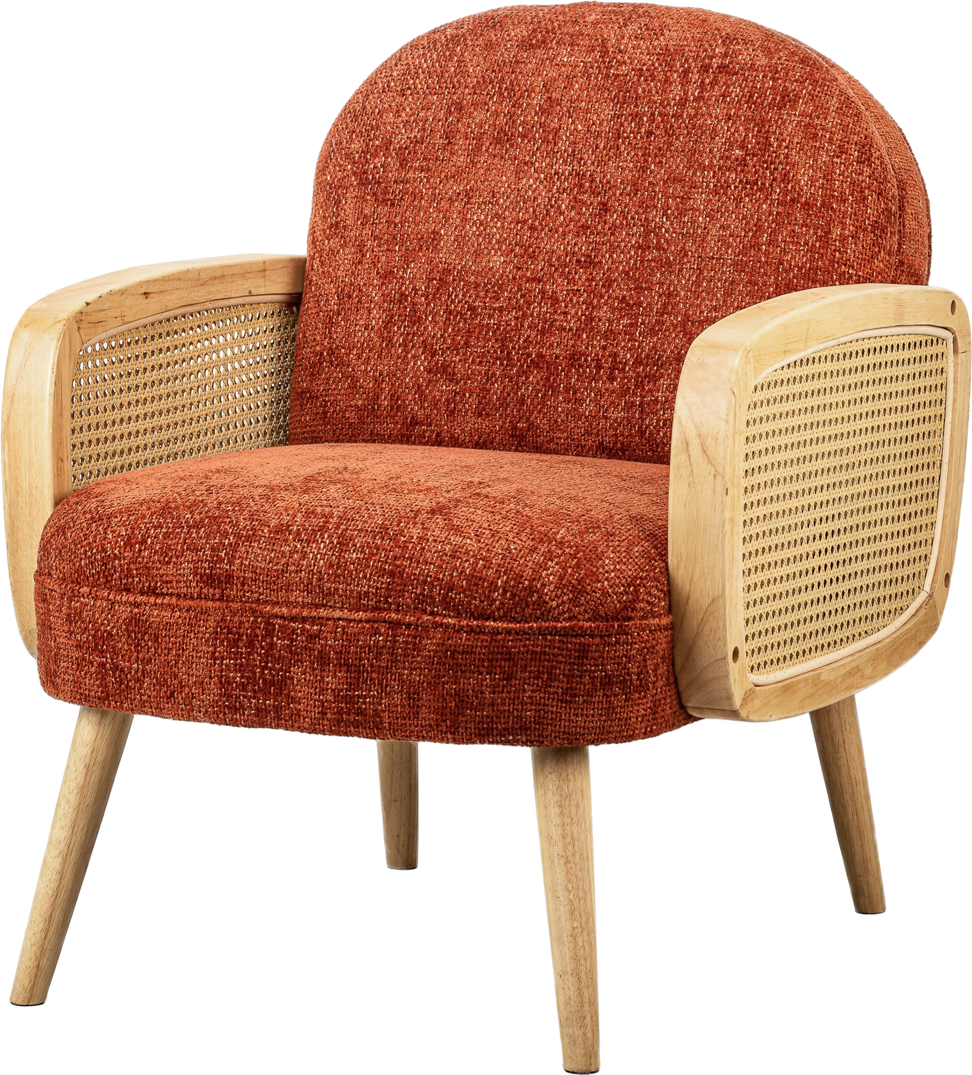 Loungestol Nordlys Furniture Calvi   Dybrødt Stof Med Fsc-certificerede Træben H76ã B60ã D64 Cm
