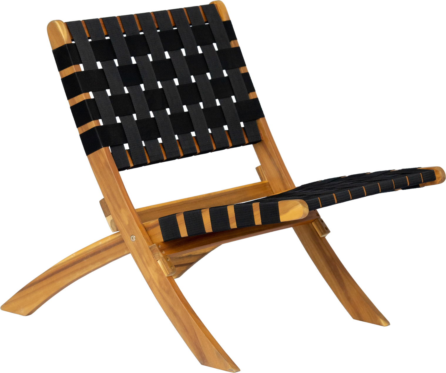 Loungestol Nordlys Furniture Janeiro   Fsc-certificeret Akacietræ Med Sort Nylonvæv   Natur Sort