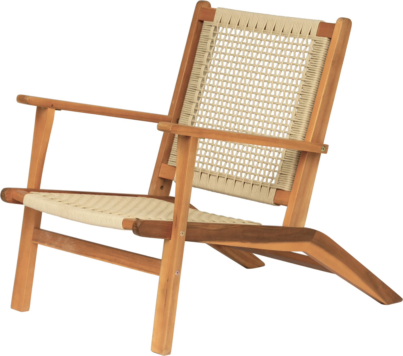 Loungestol Nordlys Furniture Salvador Fsc-certificeret Akacietræ Natur Med Cremefarvet Reb