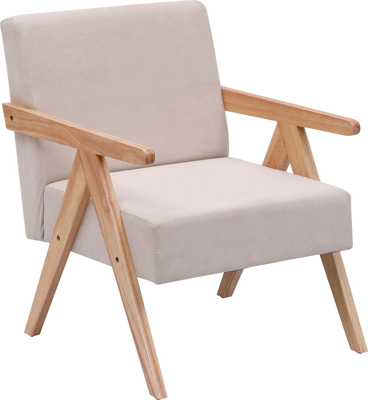 Loungestol Nordlys Furniture Santarem Beige Højrygget Skandinavisk Lænestol Fsc Gummitræramme