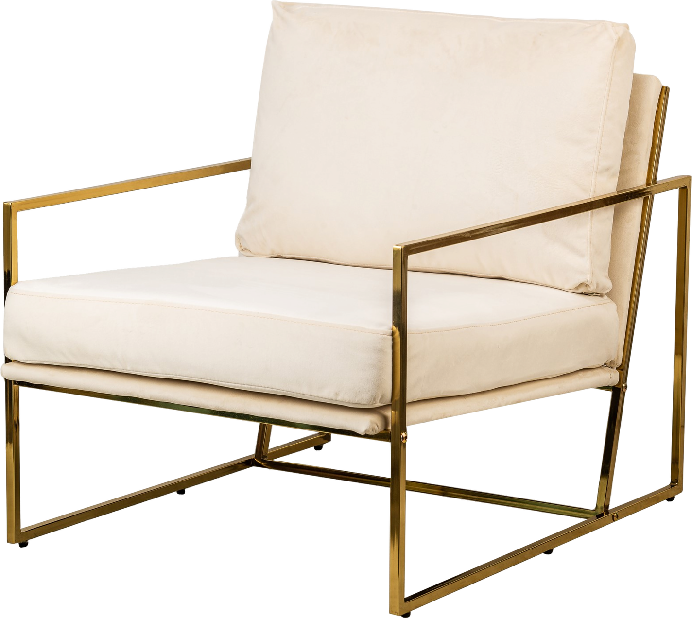 Loungestol Nordlys Furniture Viborg Beige Fløjl Med Guldbelagt Metalskelet