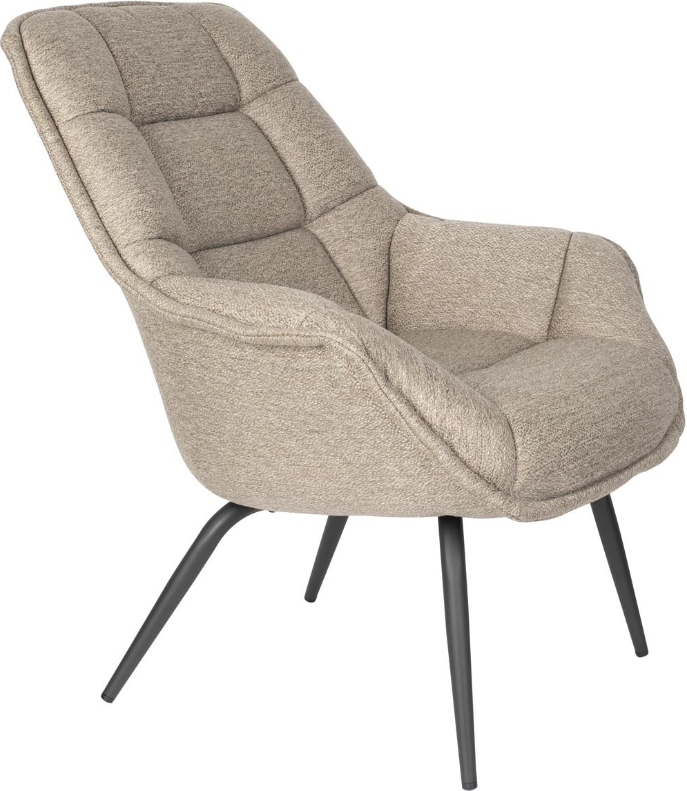 Loungestol Studio White Comfortable Stenlysgrå Polyesterstof Med Armlæn Lænestol H92   B77   L85 Cm