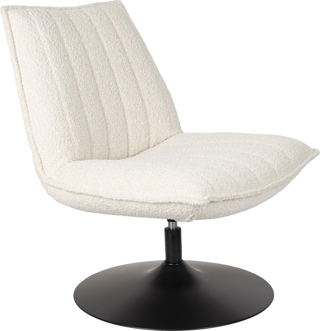 Loungestol Studio White Jax Perlemor Stof Metalunderstel Pu-skum Polstring