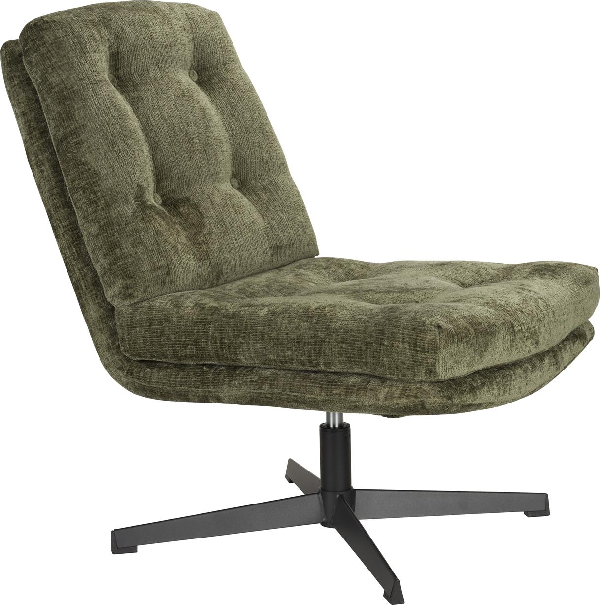 Loungestol Studio White Kai Gråbrun Polstret Polyester Metalstel Drejefunktion H69     B72   D75   Cm