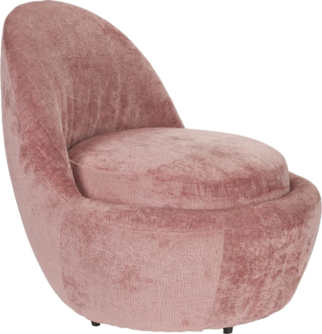Loungestol Studio White Nash Støvet Rosa Polstret Polyester Med Metalunderstel