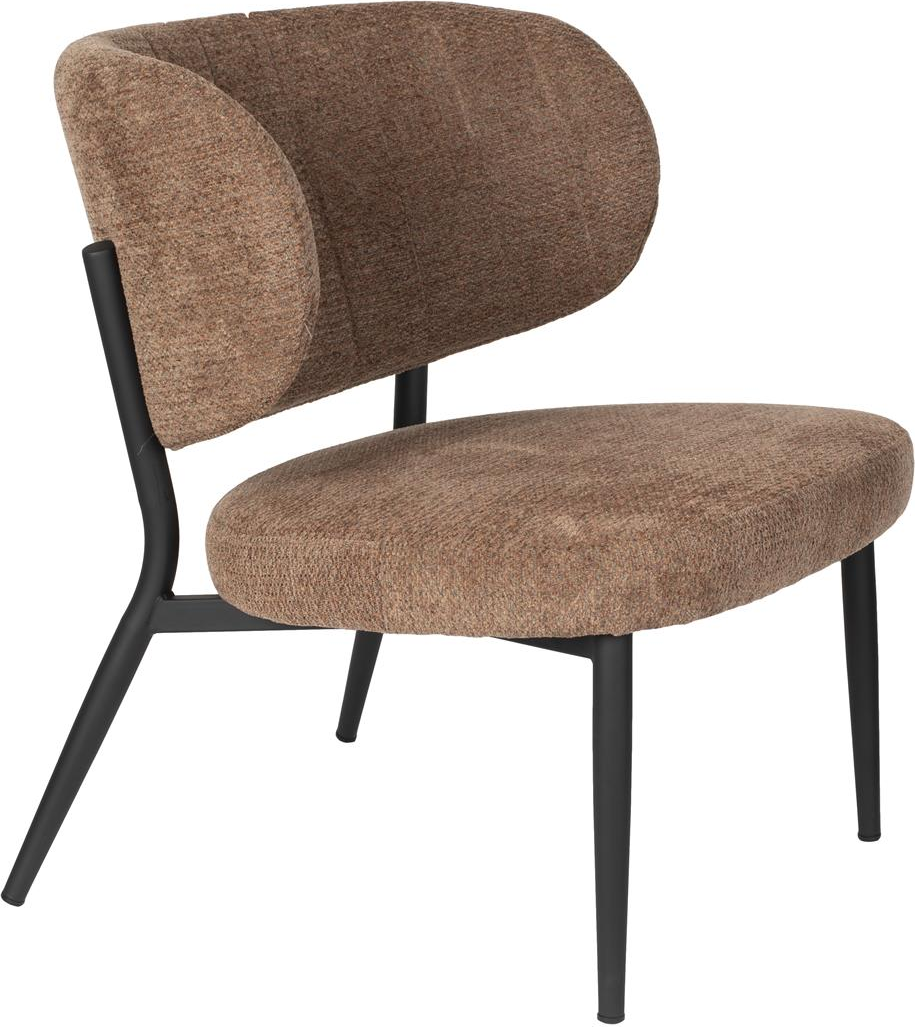 Loungestol Studio White Sanne Mudderbrun Stof Med Skumpolstring Og Stålramme