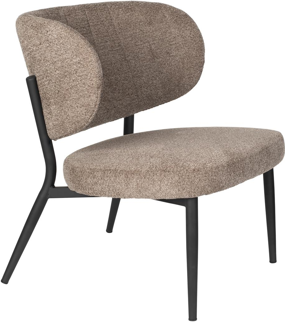 Loungestol Studio White Sanne Stengrå Polyester Med Sort Metalramme 72x62x76 Cm