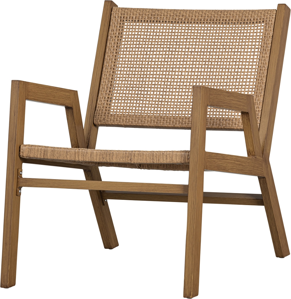 Robust Loungestol Woood Pem i Naturligt Aluminium