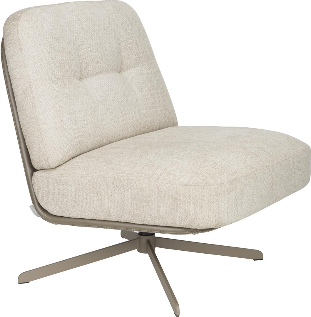 Loungestol Zuiver Benjamin Lysgrå Polyester Jernbase 87x77x86 Cm