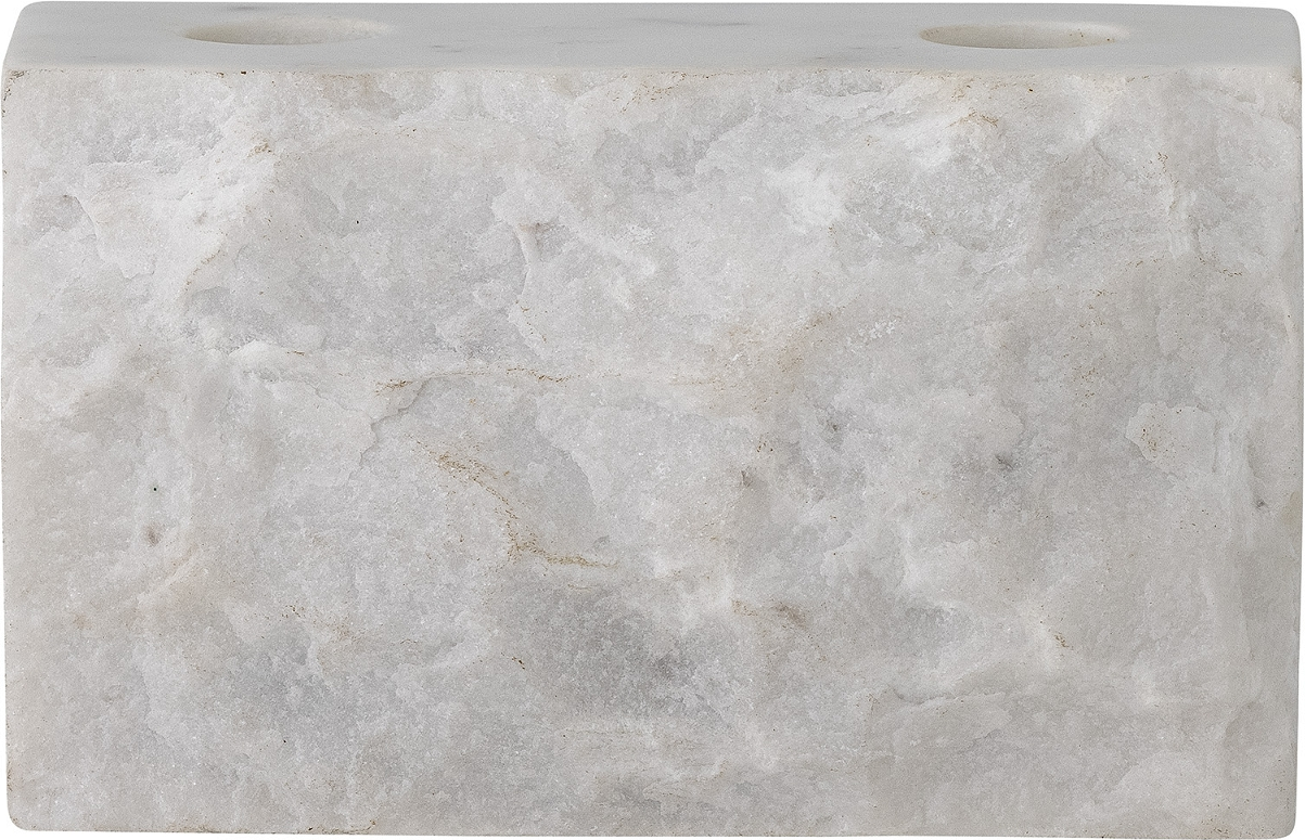 Lysestage Bloomingville Magie Hvid Marmor 8x8x14 Cm