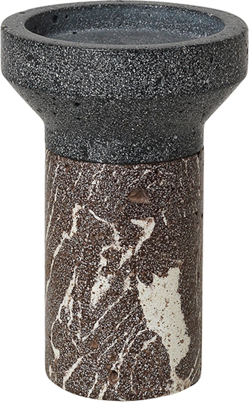 Stilfuld Terrazzo Lysestage fra Broste Copenhagen - Grå Brun