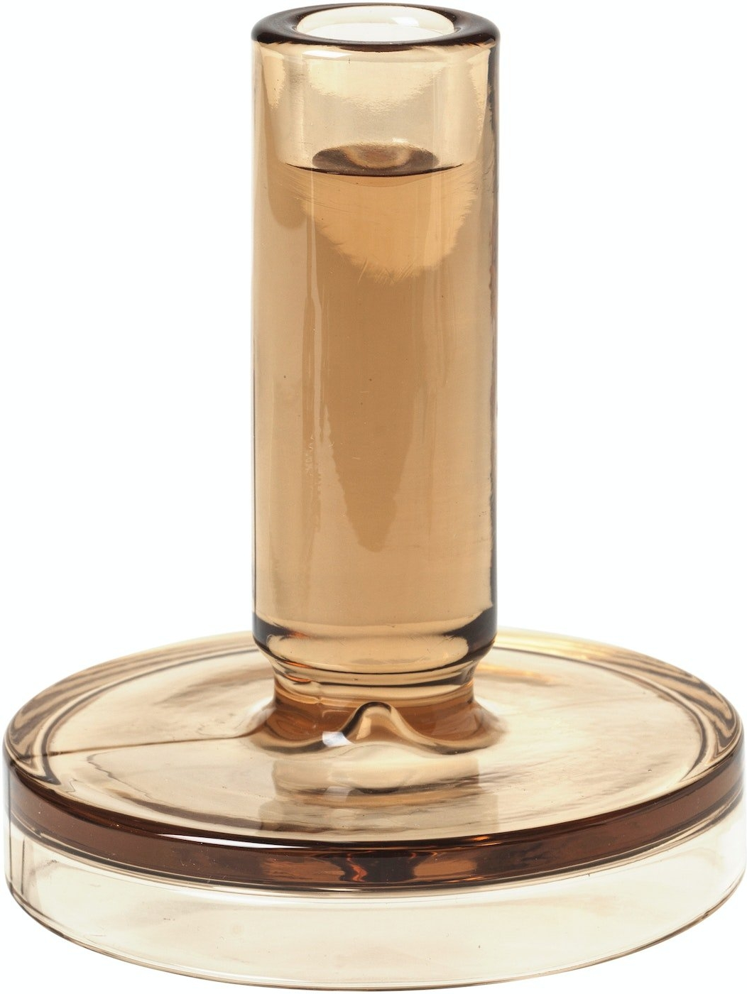 Lysestage i glas fra Broste Copenhagen - Orange klar