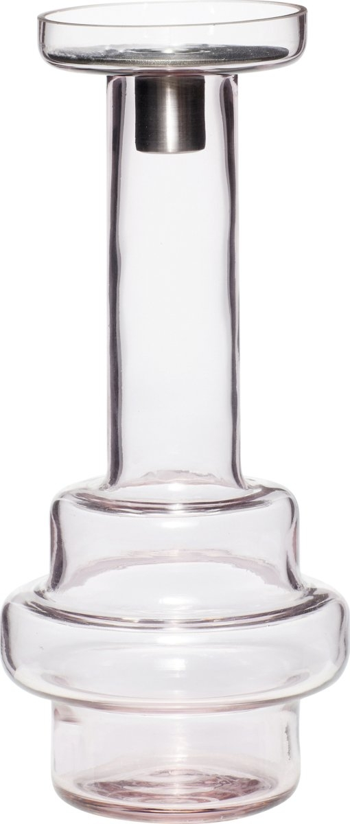 Lysestage Hübsch Alejandro   Glas Rosa ø11ã 24 Cm