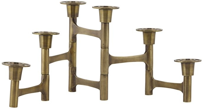 Lysestage House Doctor Move -armet Messing Skulpturel Dekoration H8-17 L50 Cm