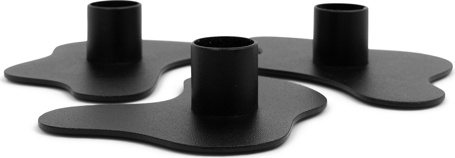 Lysestage Spinder Design Melt Mat Sort Stål 20ã 20 Cm Lav Profil