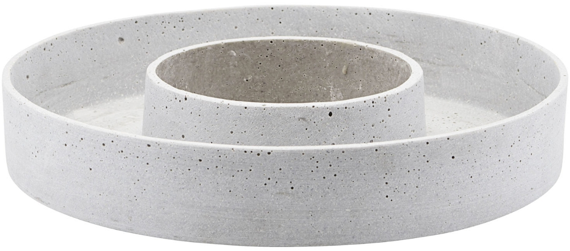 Lysestage til Bloklys House Doctor The Ring - Grå Ø35 cm