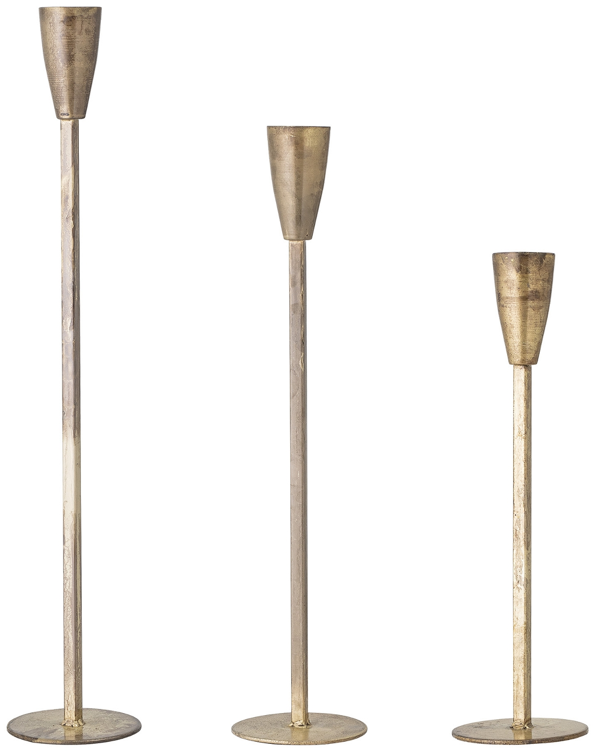 Lysestagesæt   Stk Creative Collection Jerk Messing ø11   H60   Cm   Moderne Metallysestager Til Gulv Og Konsolbord