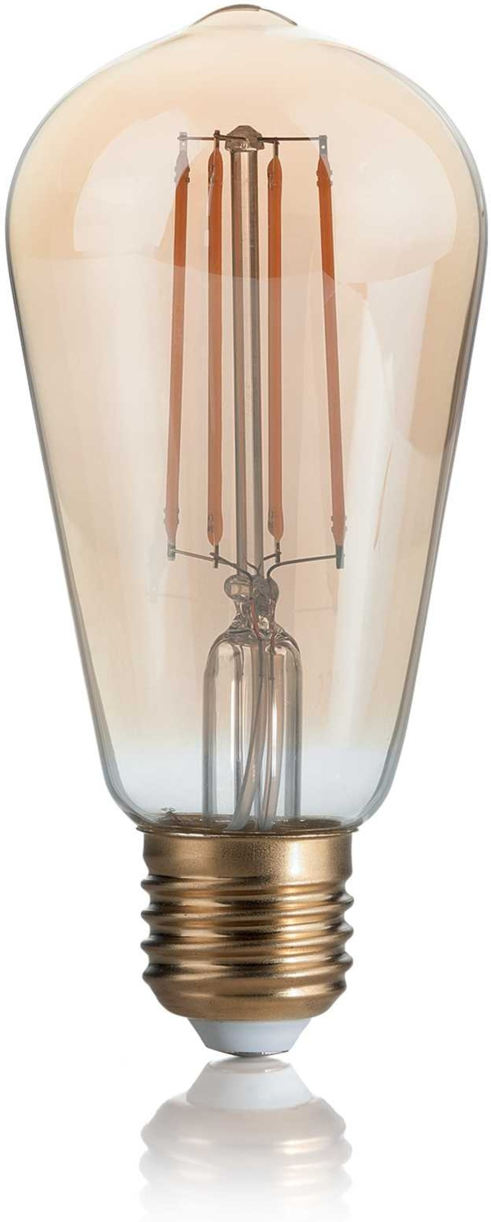 Lyspære Ideal Lux E27 Ravfarvet Glas ø6 5x14   Cm     290 Lm Varm Glød Dæmpbar