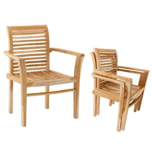 Madrid Stabelstol Teak Træ