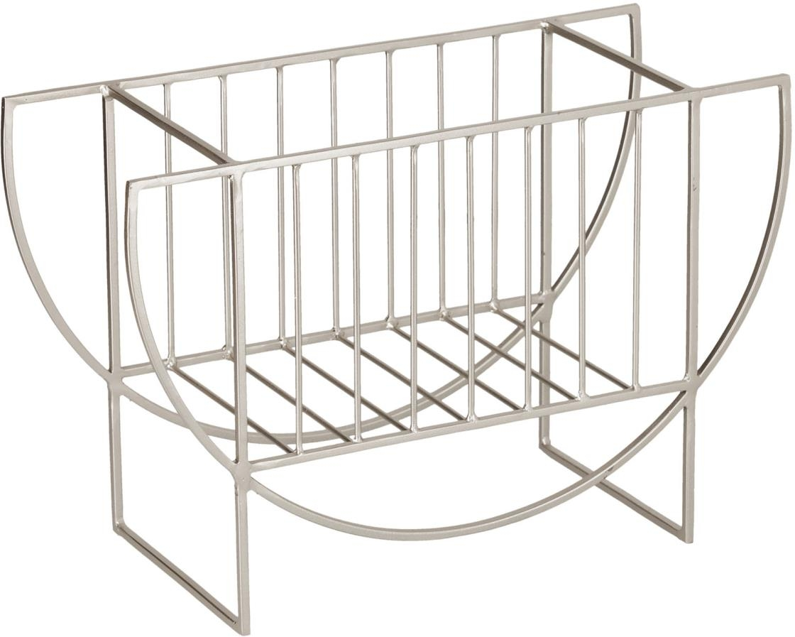 Magasinholder Kave Home Aubrey Mat Sølv Moderne Geometrisk Opbevaringsholder H28xb43xl18 Cm