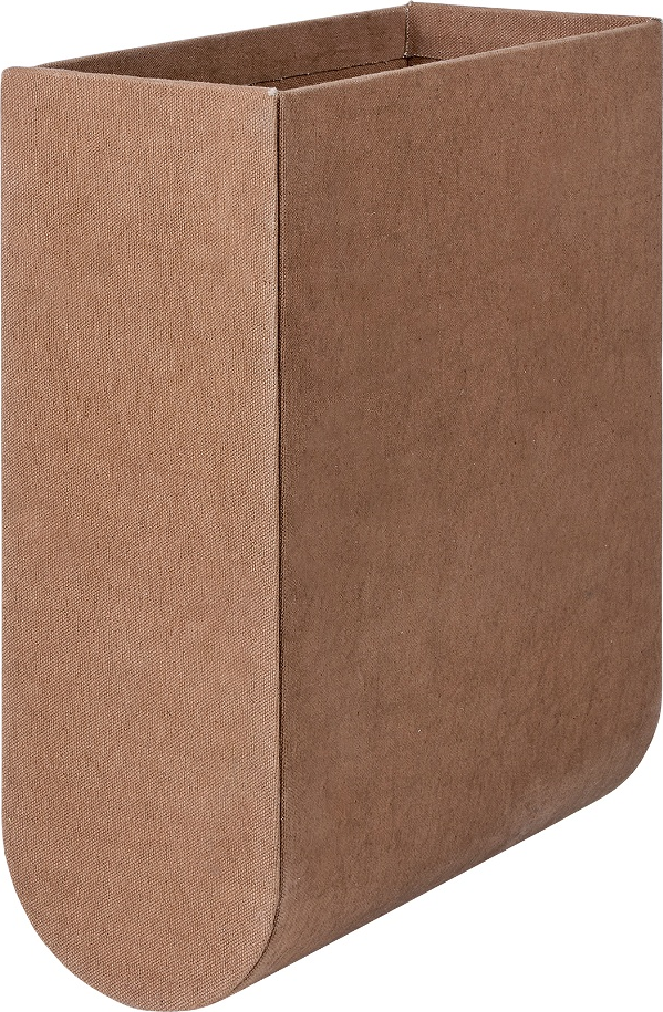 Magasinholder Kristina Dam Curved Box Xs Brændt Brun H34   B25   L27 Cm Stofbeklædt Pap