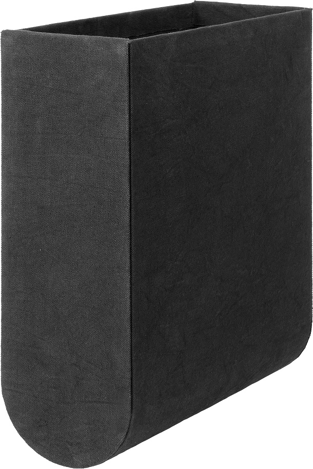 Magasinholder Kristina Dam Curved   Sort Tidsskriftholder   Stofbeklædt Pap  H34   B25   D27 Cm