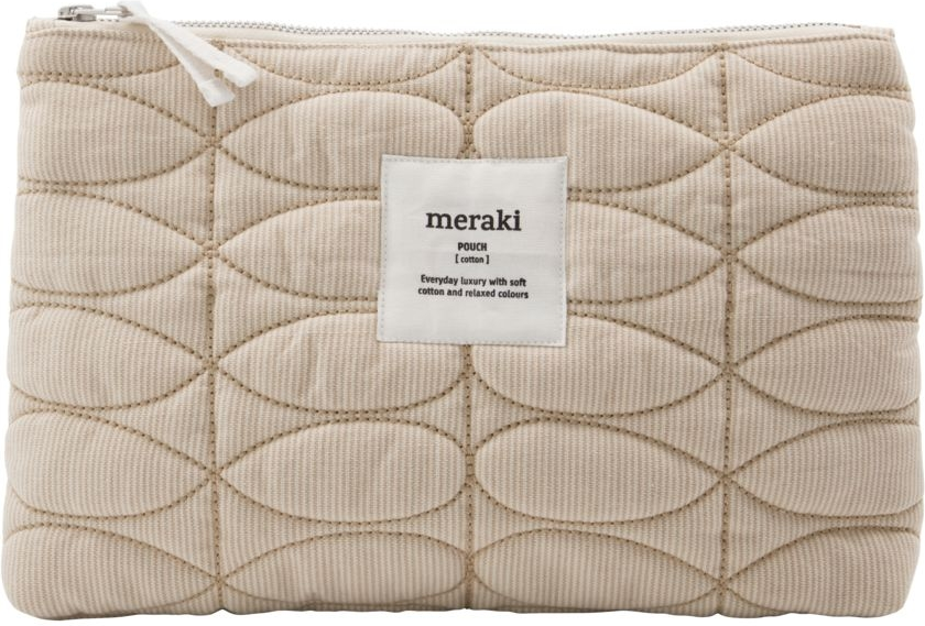 Makeup Pung Meraki Mentha   Hvid Beige Quiltet Kosmetiktaske H20   L30   B3   Cm