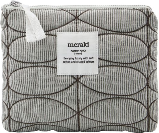 Makeup Pung Meraki Mentha Quiltet Bomuld Polyester Lys Grå Armygrøn 14x19x2   Cm