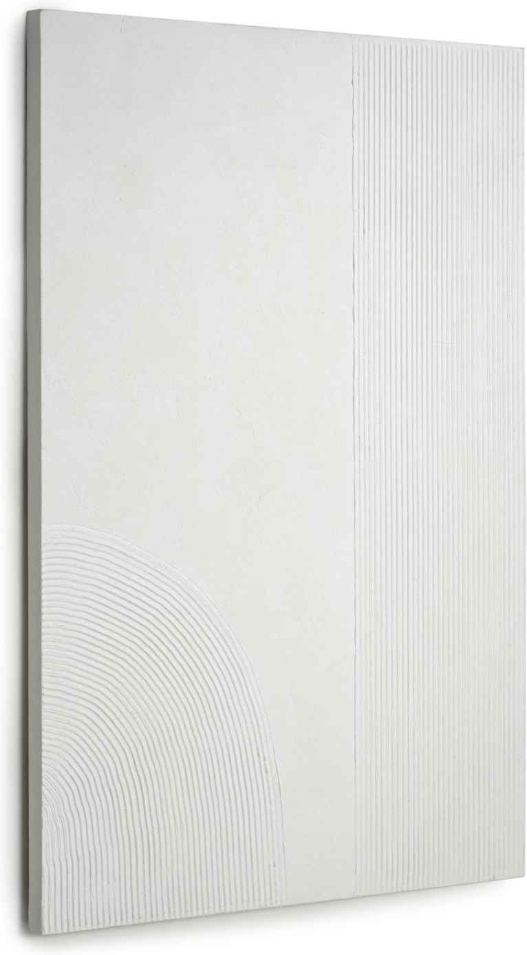 Maleri På Lærred Kave Home Adelta 110   80 Cm Hvid Minimalistisk Vægkunst
