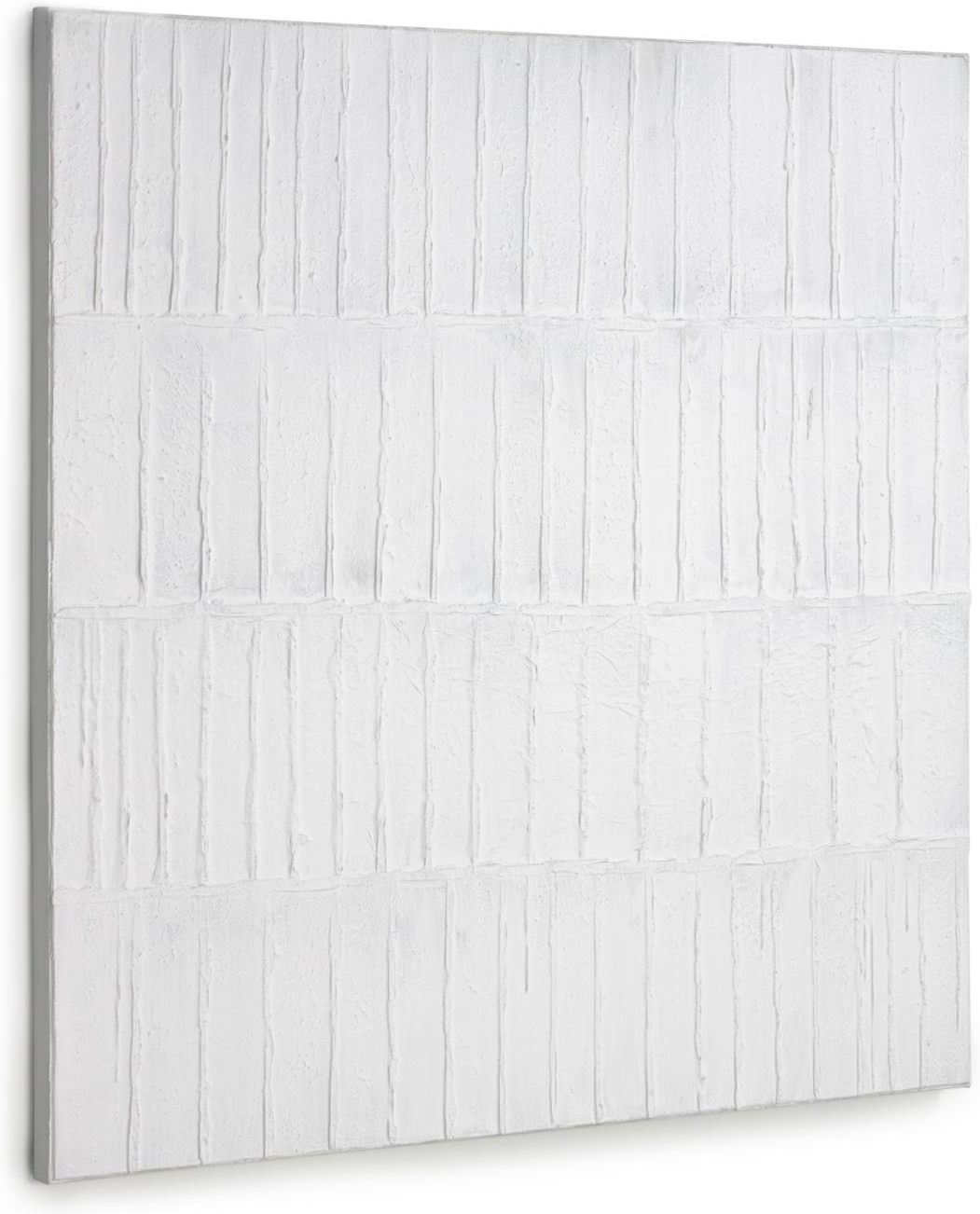 Maleri På Lærred Kave Home Basilisa 90x90 Cm Hvid Håndlavet Minimalistisk Vægkunst