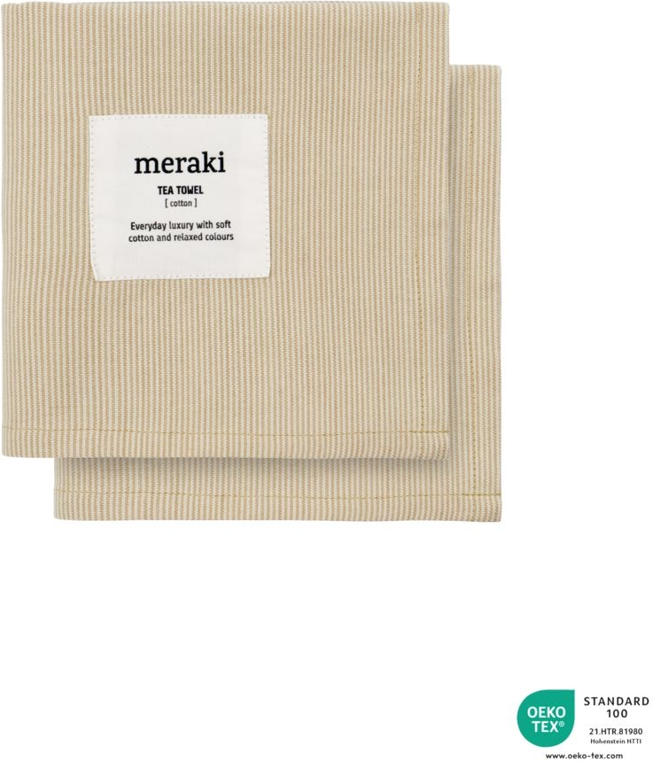 Meraki Verum ØKO-TEX® Viskestykker – Off White Beige 2-pak