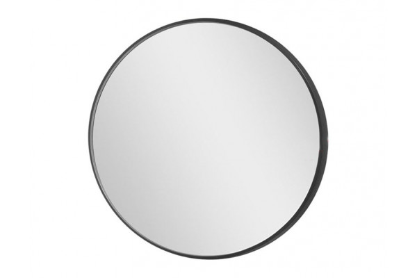 Merkur Rundt Spejl  : 80 Cm Sort