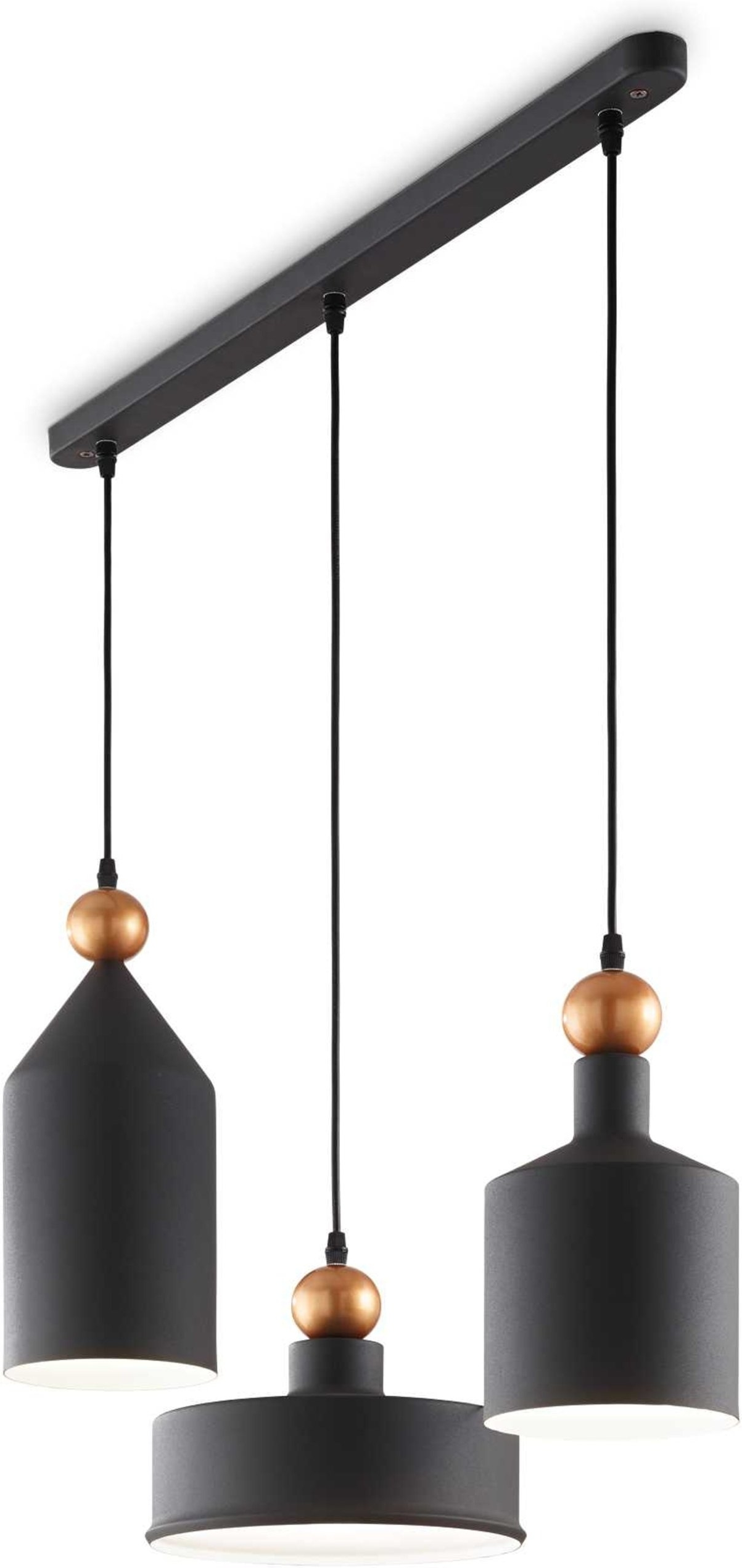 Elegant Metal Pendellampe med Gyldne Detaljer - Tilbud!